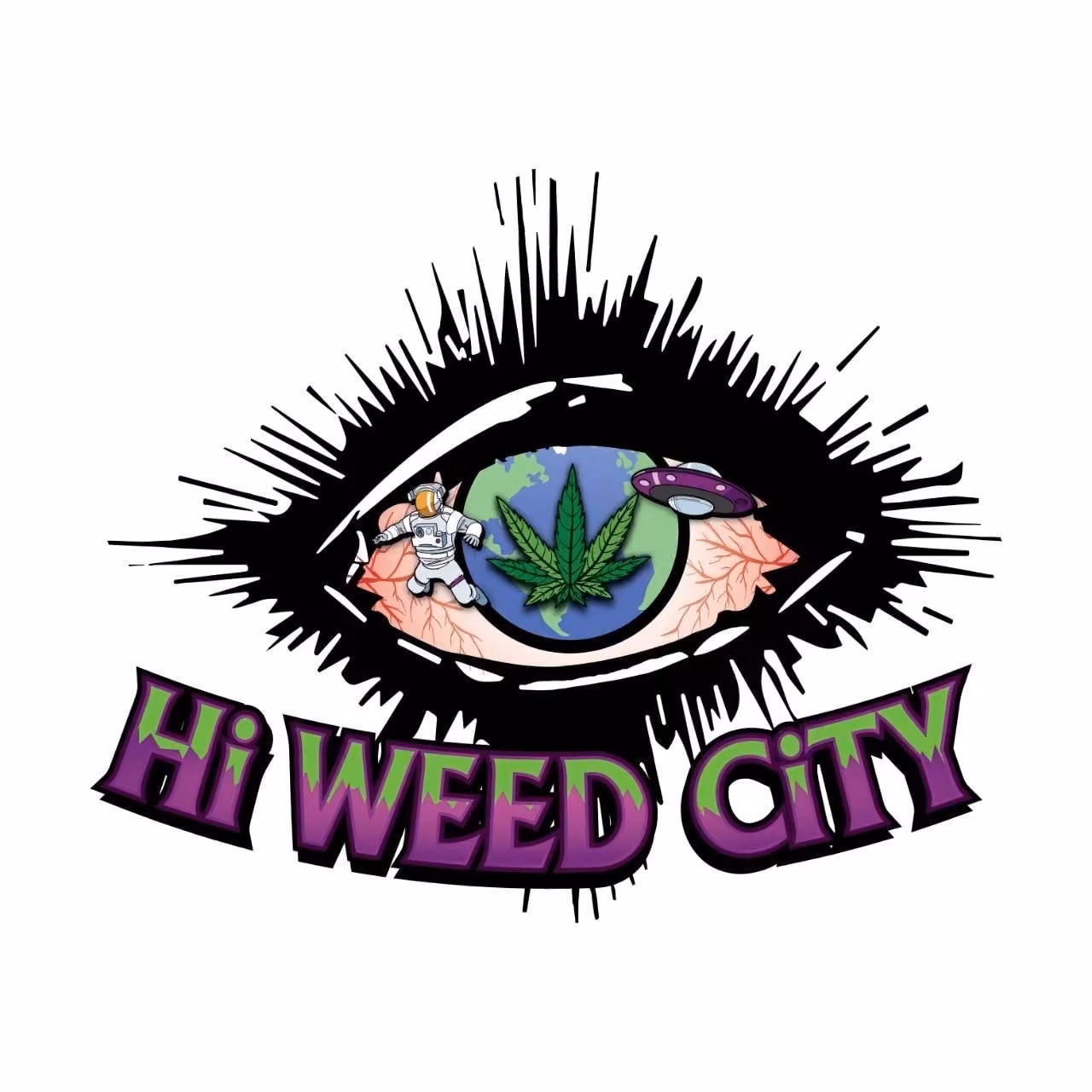Pattaya의 대마초 매장 Hi Weed City 로고