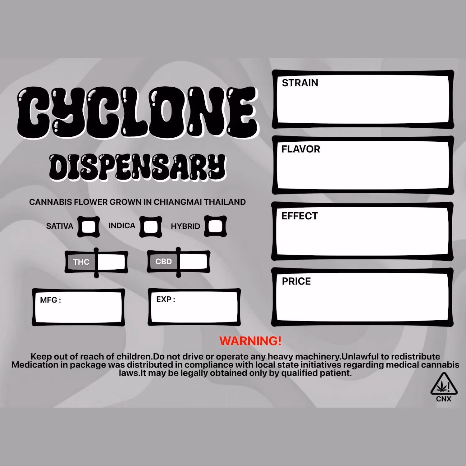 Chiang Mai的大麻店铺 Cyclone Dispensary Cannabis 标志